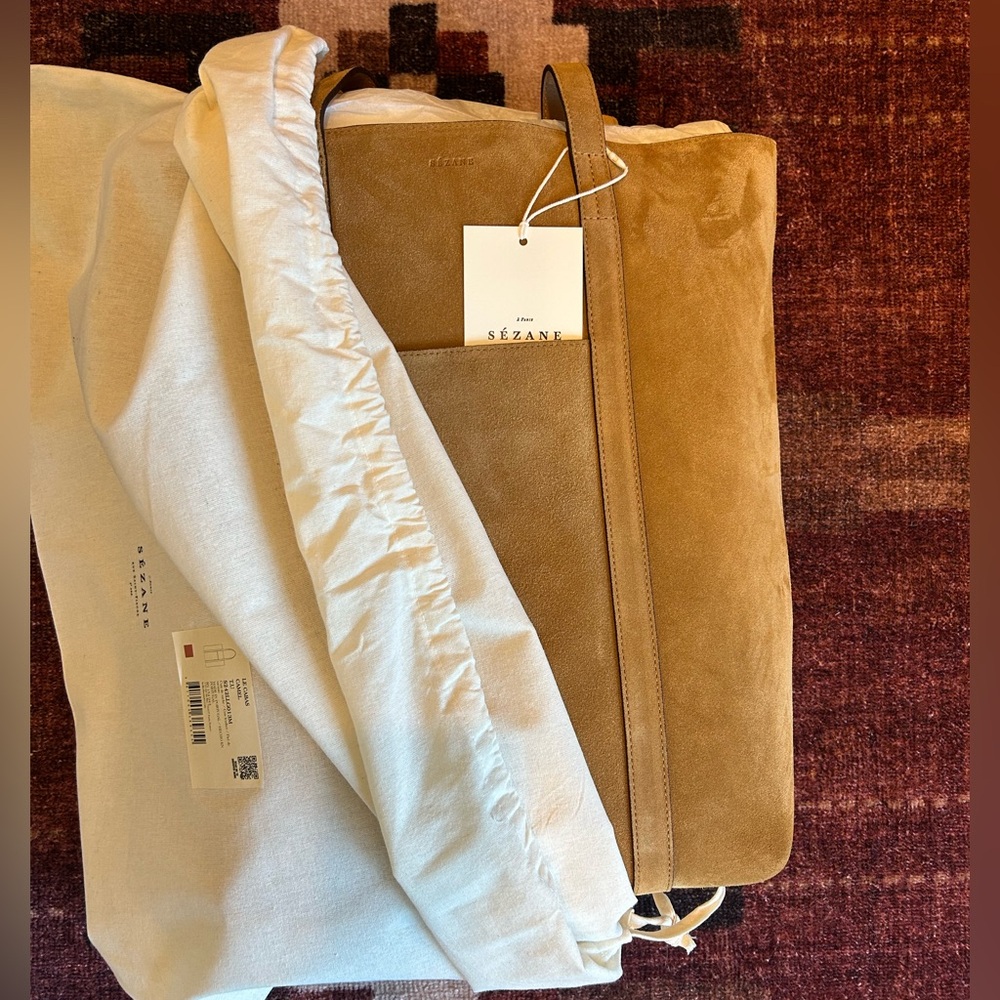 NWT Sézane Tan Leather Tote Bag